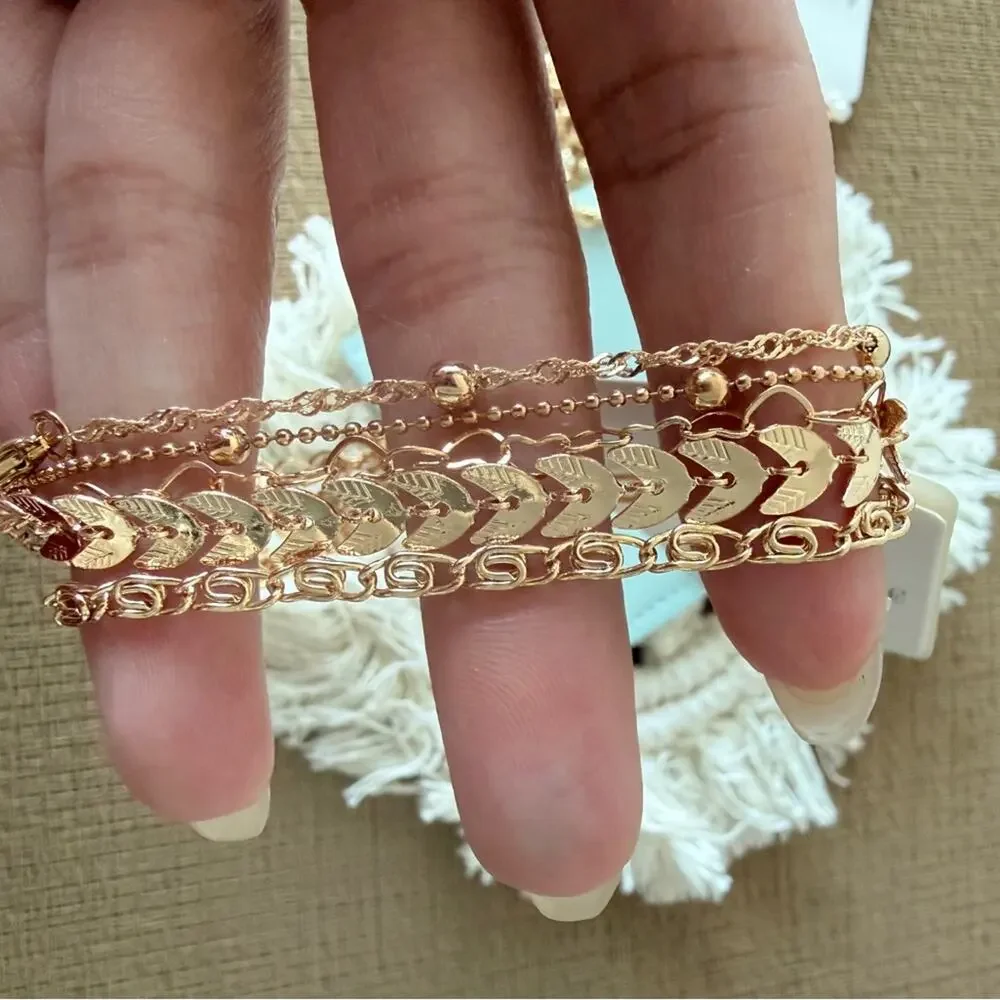 Elegant Gold Bracelet Set